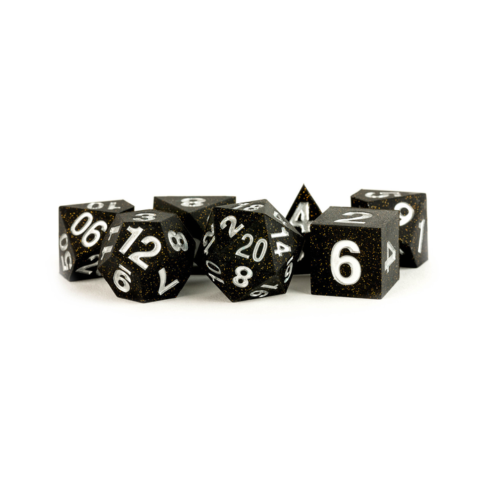Metallic Dice Games 7-Piece Silicone Rubber Dice Set: