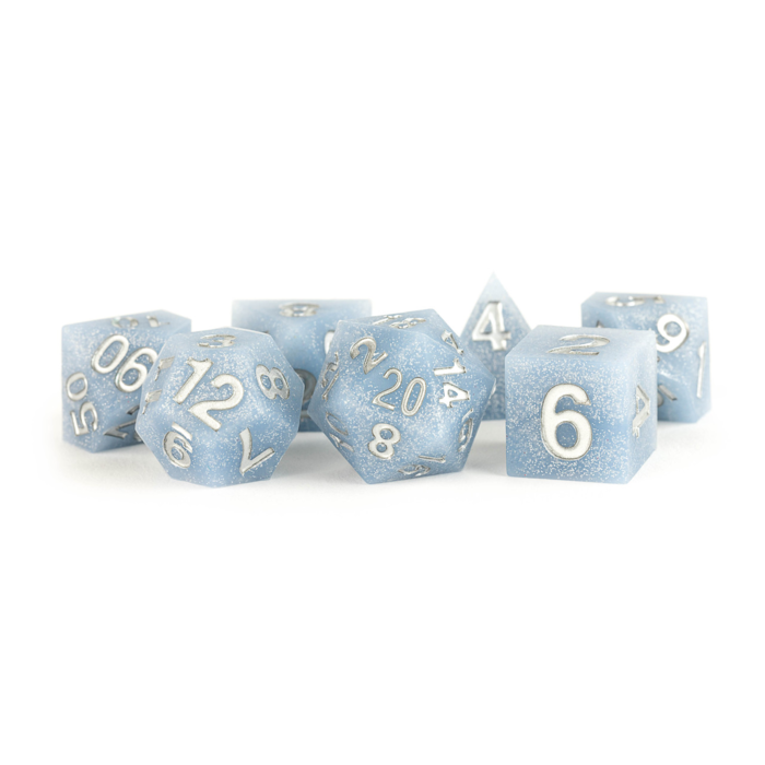 Metallic Dice Games 7-Piece Silicone Rubber Dice Set: