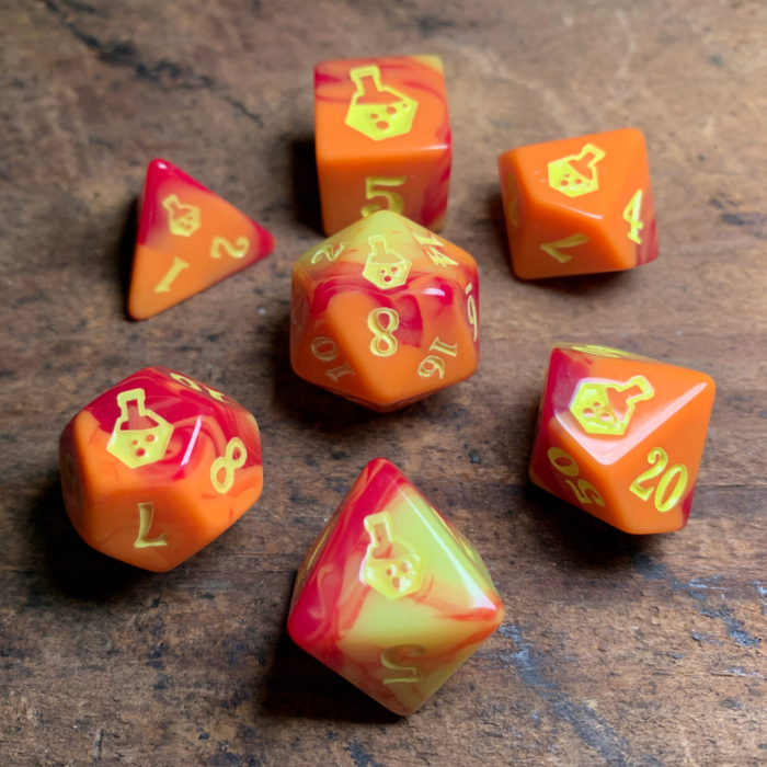 Misc RPGs Polydice Potions 7-Piece RPG Dice Set: