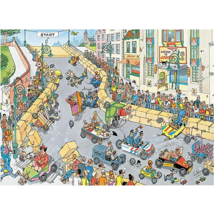 Jumbo Puzzles 1000 pcs - Jan van Haasteren: The Soapbox Race (Illustration Celebration)