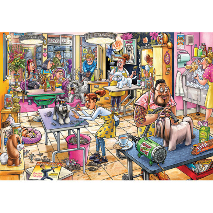 Jumbo Puzzles 1000 pcs - WASGIJ Mystery: #23, Pooch Parlor!
