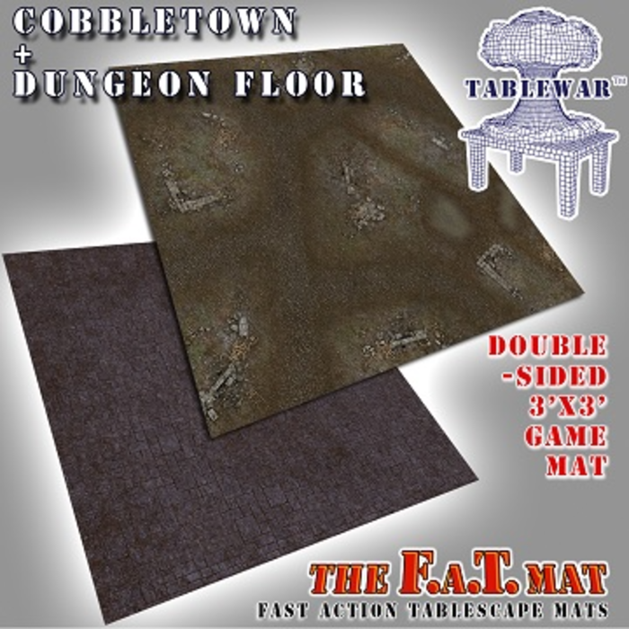 Table War Playmat - F.A.T. Mats (Fatmats): 3' x 3' Cobblestone/Dungeon Floor