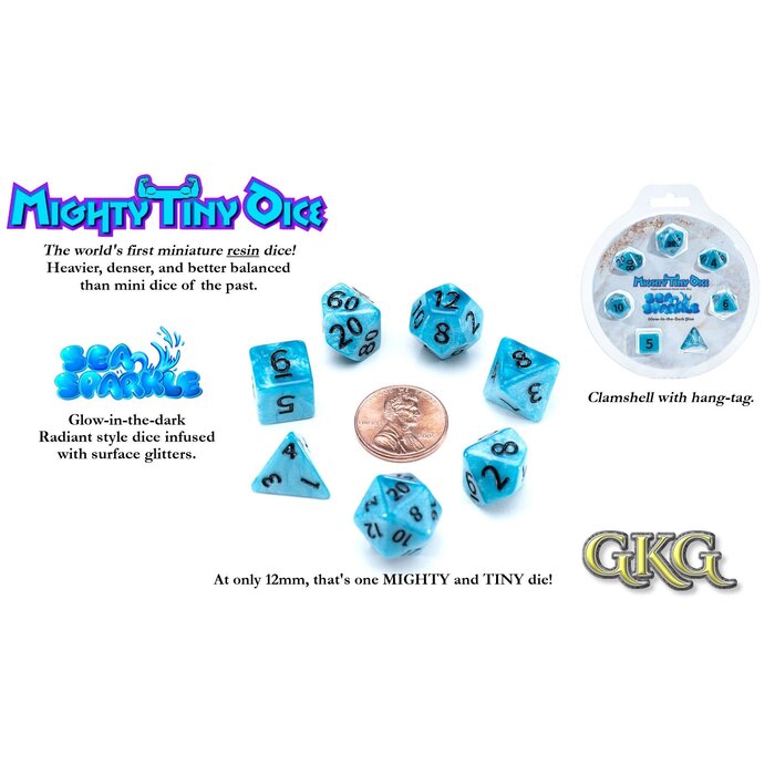 Gate Keeper Games 7-Piece Mini Dice Set (12mm): Mighty Tiny