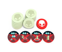 Eagle-Gryphon Games On Mars: Alien Invasion - Wooden Alien Tokens