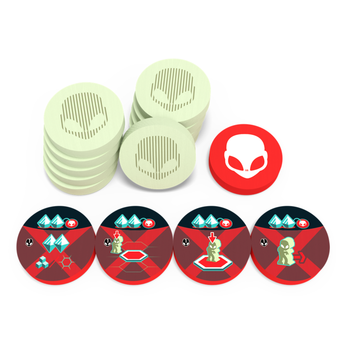 Eagle-Gryphon Games On Mars: Alien Invasion - Wooden Alien Tokens