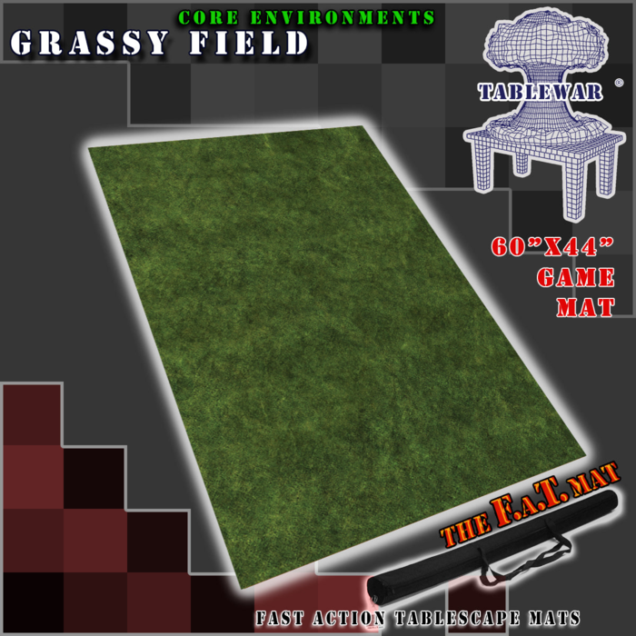 Table War Playmat - F.A.T. Mats (Fatmats): 60" x 44" Grassy Field