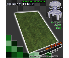 Table War Playmat - F.A.T. Mats (Fatmats): 44" x 30" Grassy Field
