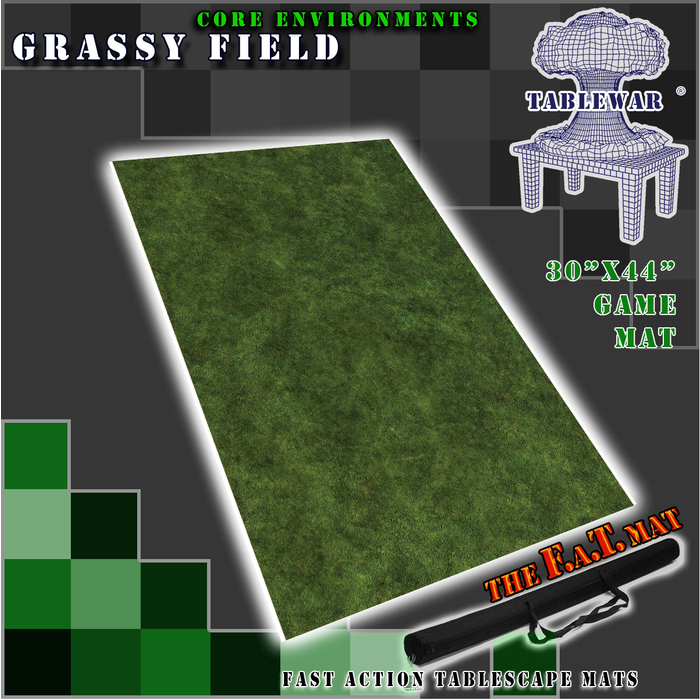 Table War Playmat - F.A.T. Mats (Fatmats): 44" x 30" Grassy Field