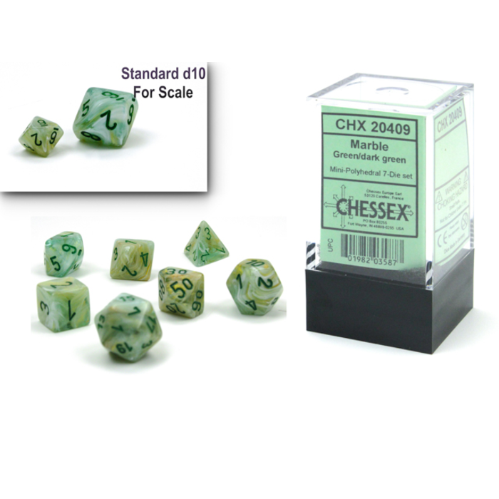 Chessex 7-Piece Mini RPG Dice Set: Marble