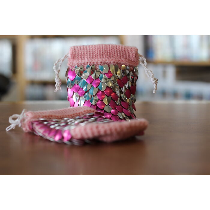 Perfectly Chaotic Designs Knitted Scalemail Dice Bag