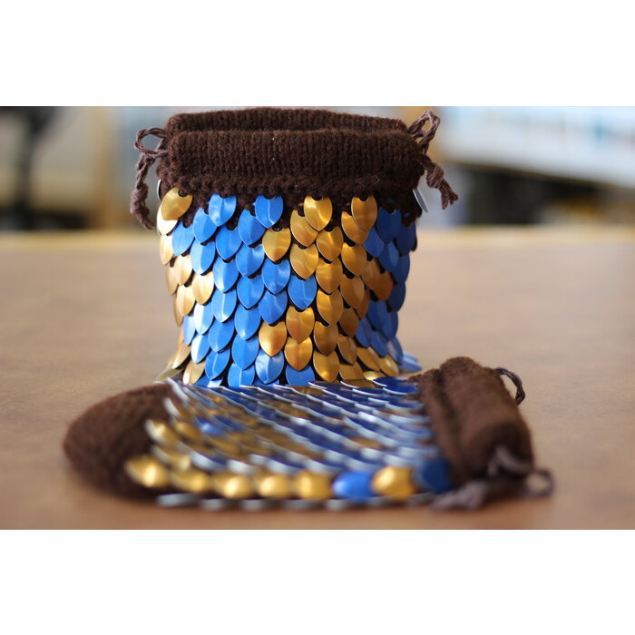 Perfectly Chaotic Designs Knitted Scalemail Dice Bag