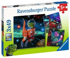 Ravensburger 3x49 pcs - Dinosaurs in Space