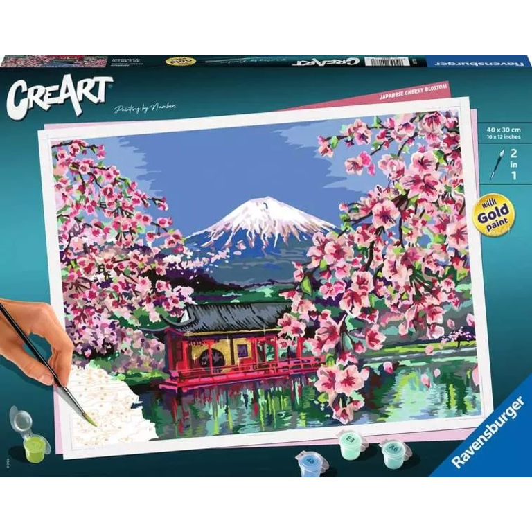 Paint by Numbers Japanese Cherry Blossom Boardgames.ca