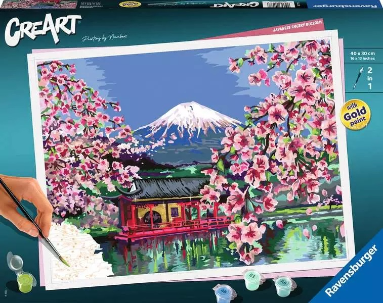 Paint by Numbers Japanese Cherry Blossom Boardgames.ca