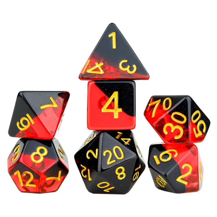 Sirius Dice 7-Piece RPG Dice Set: Diagonal Slick