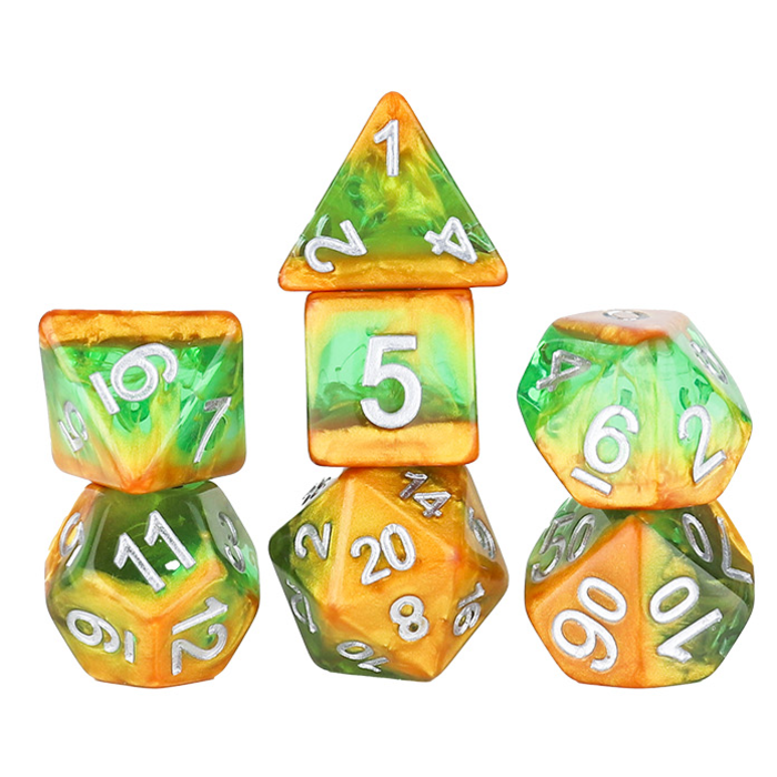 Sirius Dice 7-Piece RPG Dice Set: Diagonal Slick