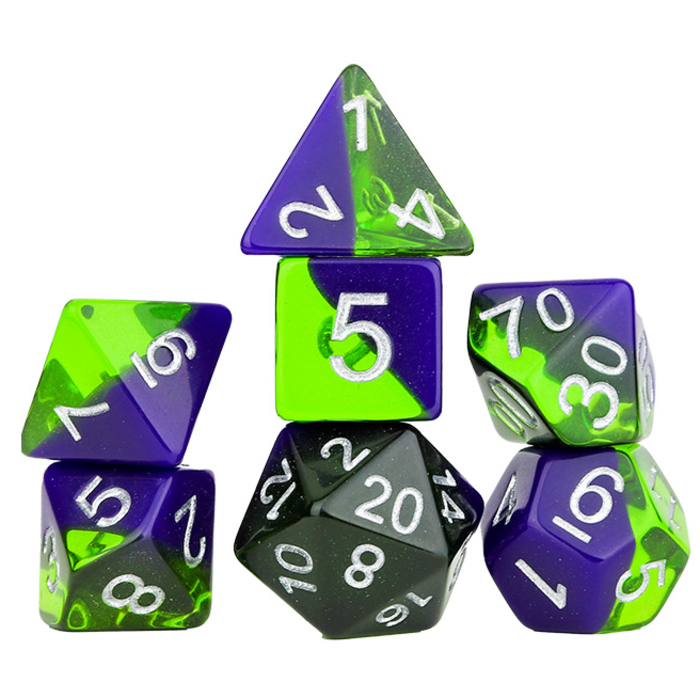Sirius Dice 7-Piece RPG Dice Set: Diagonal Slick
