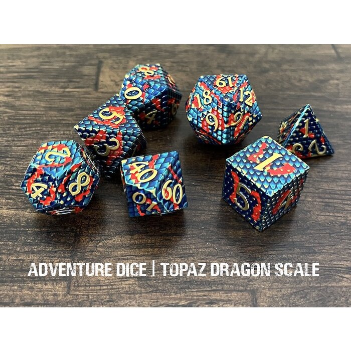 Adventure Dice 7-Piece RPG Premium Metal Dice Set:
