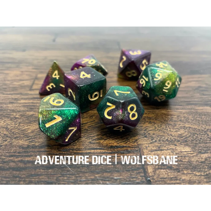 Adventure Dice 7-Piece RPG Dice Set: Plants