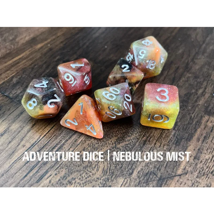 Adventure Dice 7-Piece RPG Dice Set: Sky Themed