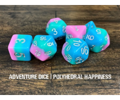 Adventure Dice 7-Piece RPG Dice Set: Happy Words