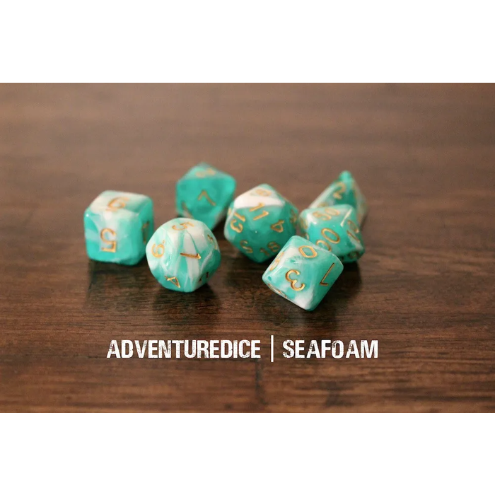 Adventure Dice 7-Piece RPG Dice Set: Water Themed