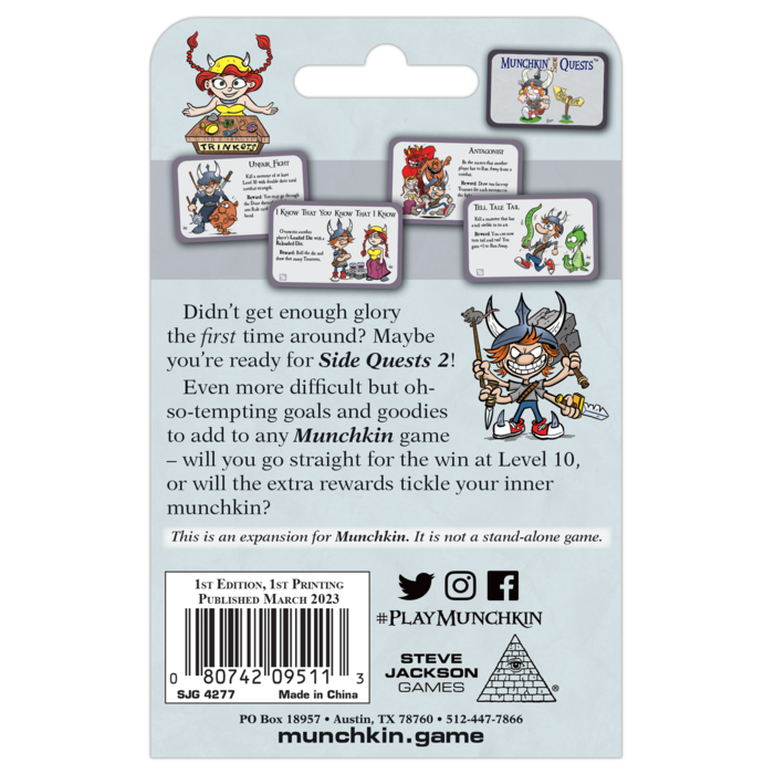 Steve Jackson Games Munchkin Original: Side Quests 2 Mini Expansion