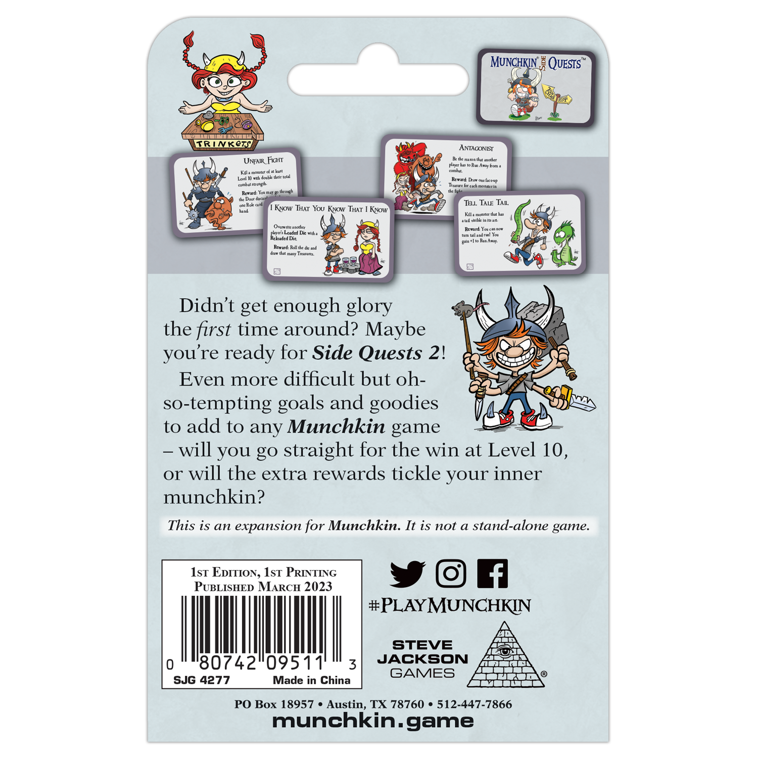 Munchkin Side Quests 2 Expansion Boardgames.ca
