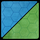 Reversible Battlemat w/ 1" Hexes - 23.5"x26" (Blue/Green)