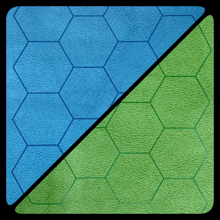 Chessex Reversible Battlemat w/ 1" Hexes - 23.5"x26" (Blue/Green)