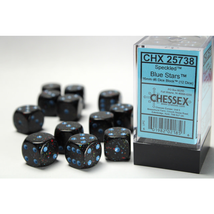 Chessex 12d6 Dice Block (16mm): Speckled Elemental (Assorted Colours)