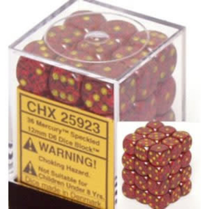 Chessex 36d6 Dice Block (12mm): Speckled Elementals (Assorted Colours)
