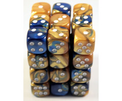 Chessex 36d6 Dice Block (12mm): Gemini White Pipped (Assorted Colours)