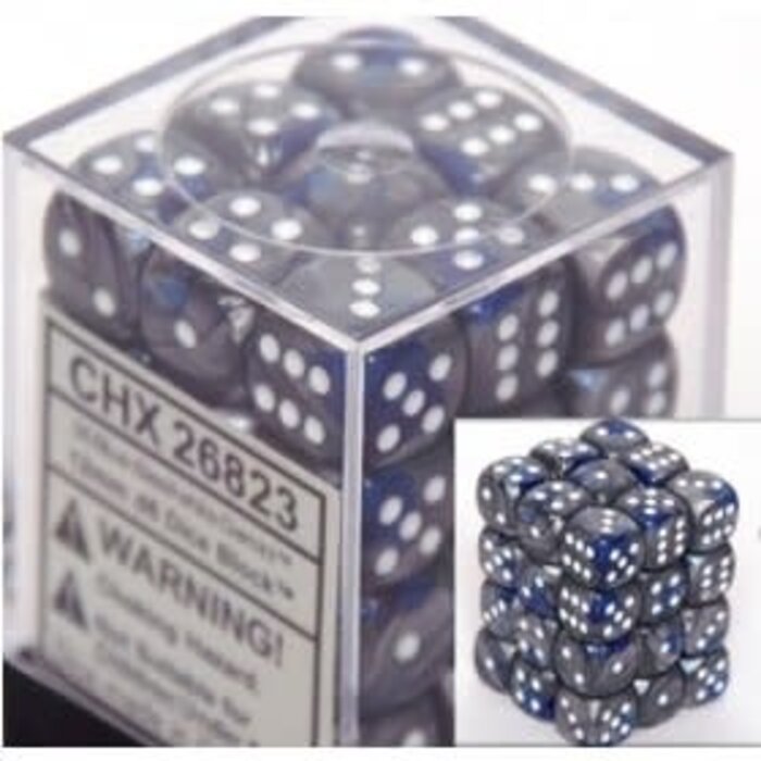 Chessex 36d6 Dice Block (12mm): Gemini White Pipped (Assorted Colours)