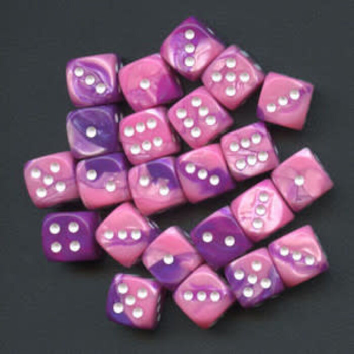 Chessex 36d6 Dice Block (12mm): Gemini White Pipped (Assorted Colours)