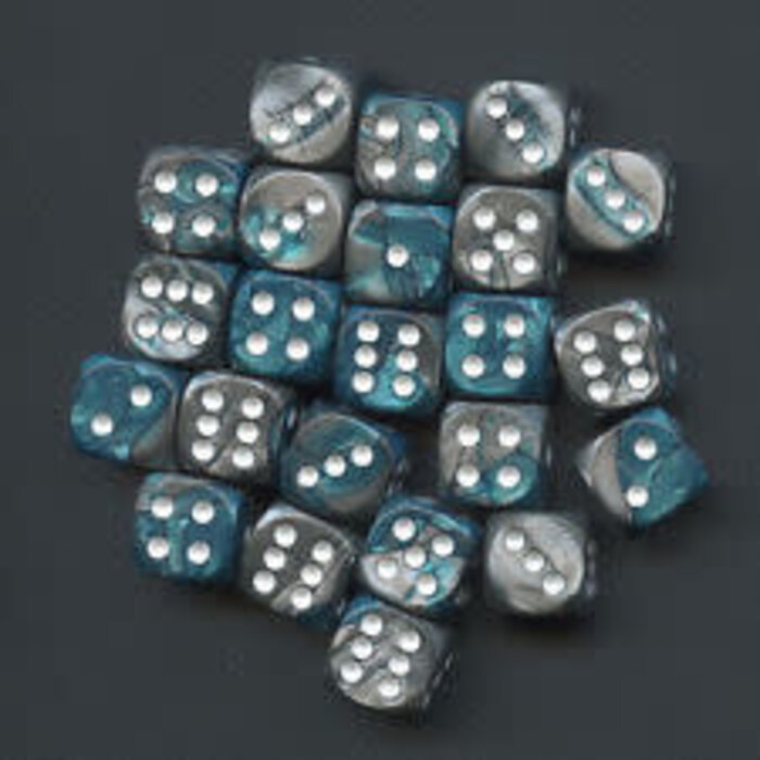 Chessex 36d6 Dice Block (12mm): Gemini White Pipped (Assorted Colours)