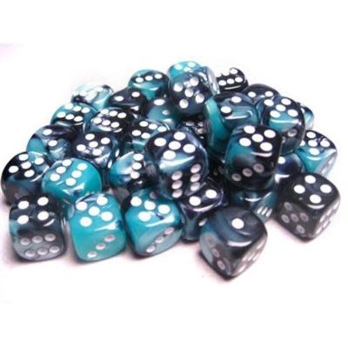 Chessex 36d6 Dice Block (12mm): Gemini White Pipped (Assorted Colours)