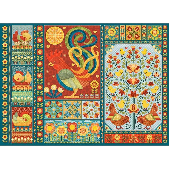 Cobble Hill Puzzles 1000 pcs - Scandi Chicken Quilt