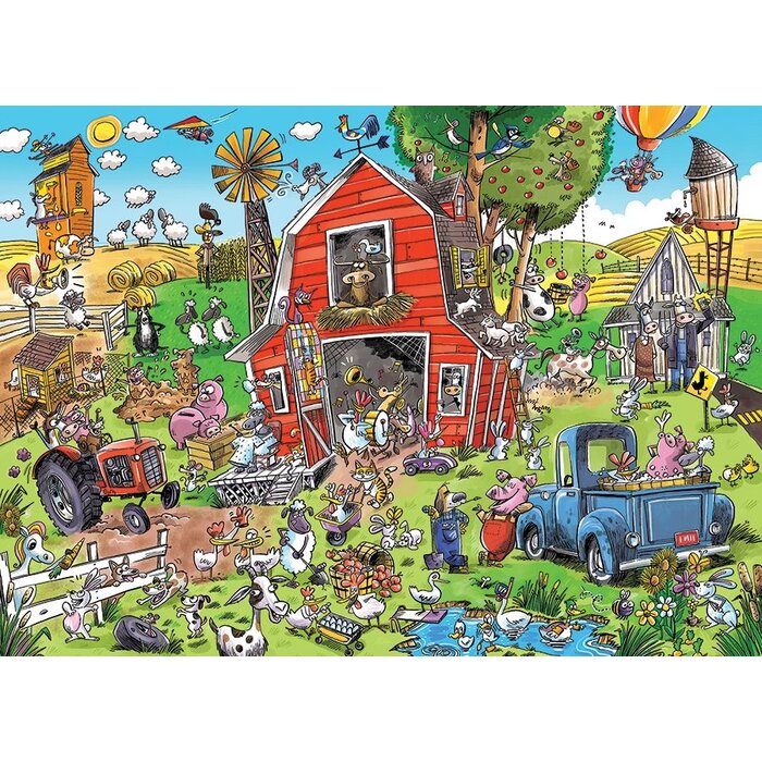 Cobble Hill Puzzles 350 pcs - Farmyard Folly (Family Puzzle)