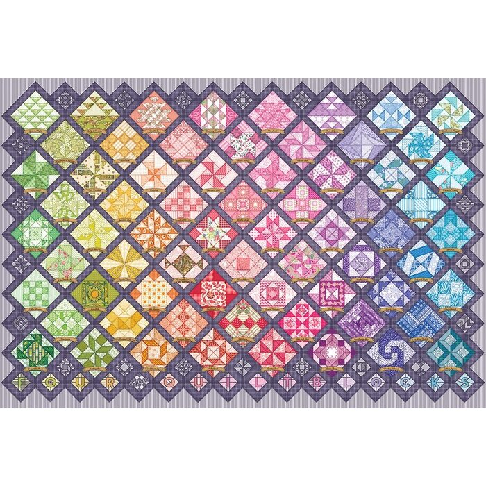 Cobble Hill Puzzles 2000 pcs - Four Square Quilt Blocks
