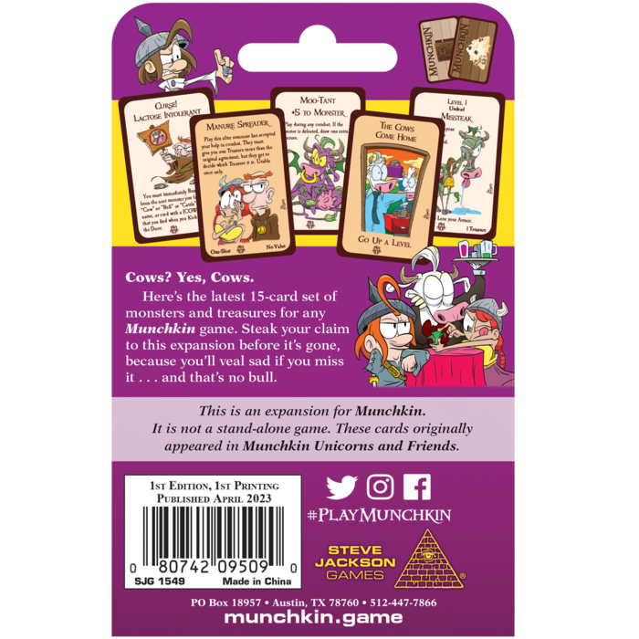 Steve Jackson Games Munchkin Original: Cows Mini Expansion