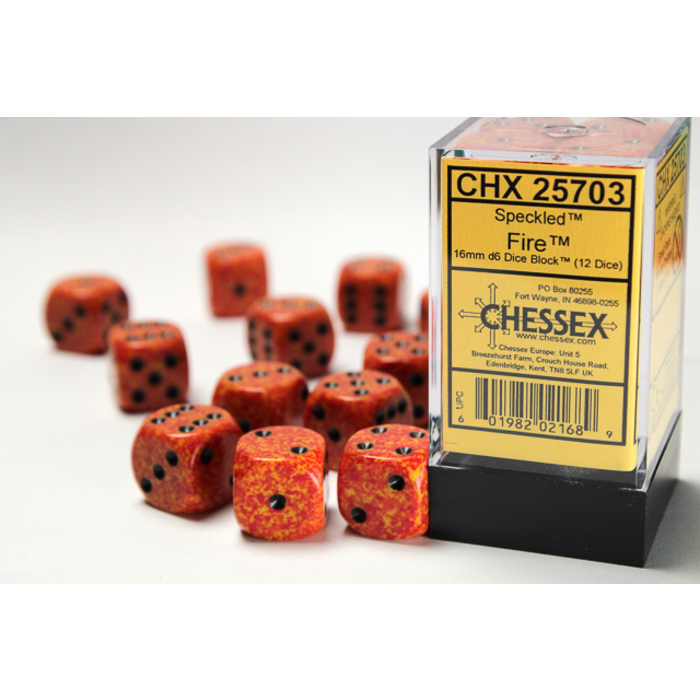 Chessex 12d6 Dice Block (16mm): Speckled Elemental (Assorted Colours)