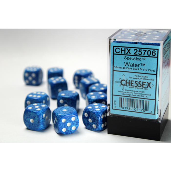 Chessex 12d6 Dice Block (16mm): Speckled Elemental (Assorted Colours)