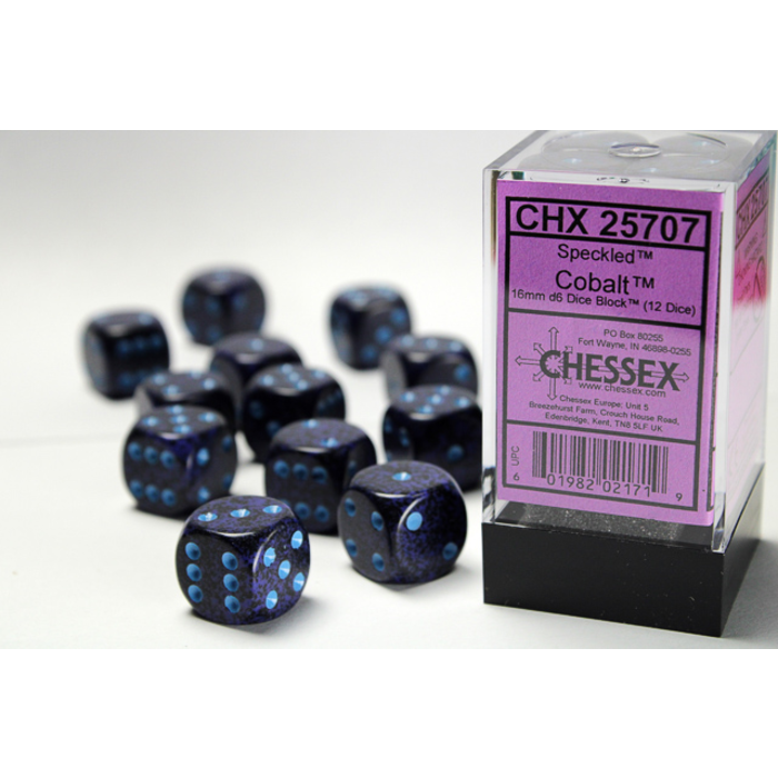 Chessex 12d6 Dice Block (16mm): Speckled Elemental (Assorted Colours)