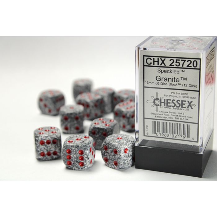 Chessex 12d6 Dice Block (16mm): Speckled Elemental (Assorted Colours)