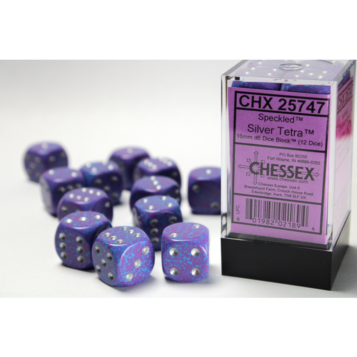 Chessex 12d6 Dice Block (16mm): Speckled Elemental (Assorted Colours)