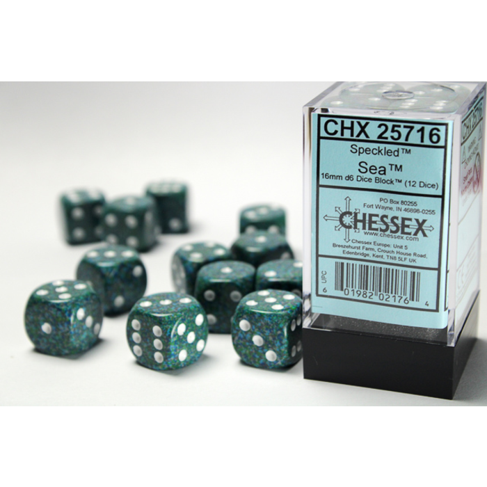 Chessex 12d6 Dice Block (16mm): Speckled Elemental (Assorted Colours)