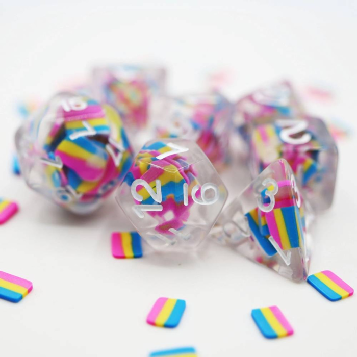 Foam Brain Games 7-Piece Resin RPG Dice Set: Pride Flag