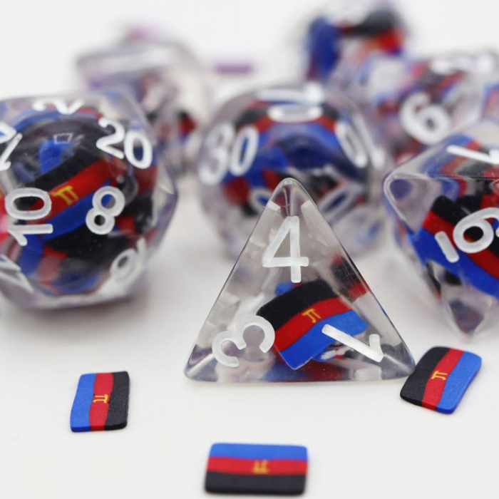 Foam Brain Games 7-Piece Resin RPG Dice Set: Pride Flag
