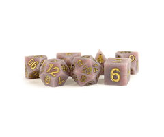 Metallic Dice Games 7-Piece RPG Sharp Edge Silicone Rubber Dice Set